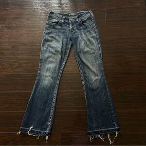 Y2K Silver Low Rise Flare Jeans